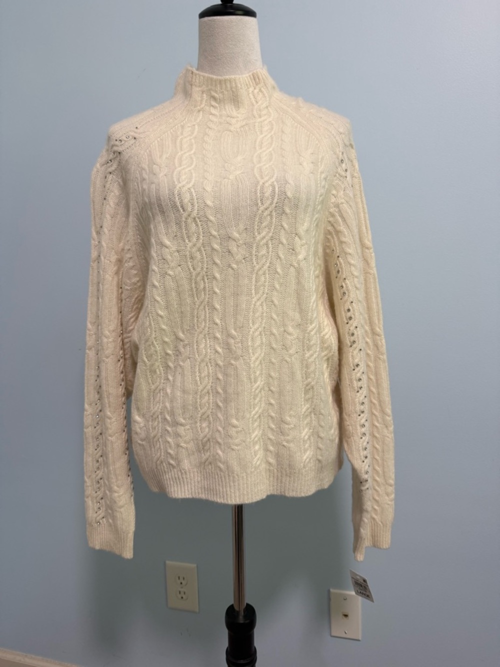 Charter Club Luxury Women’s 100% Cashmere Embellished Sweater Size L